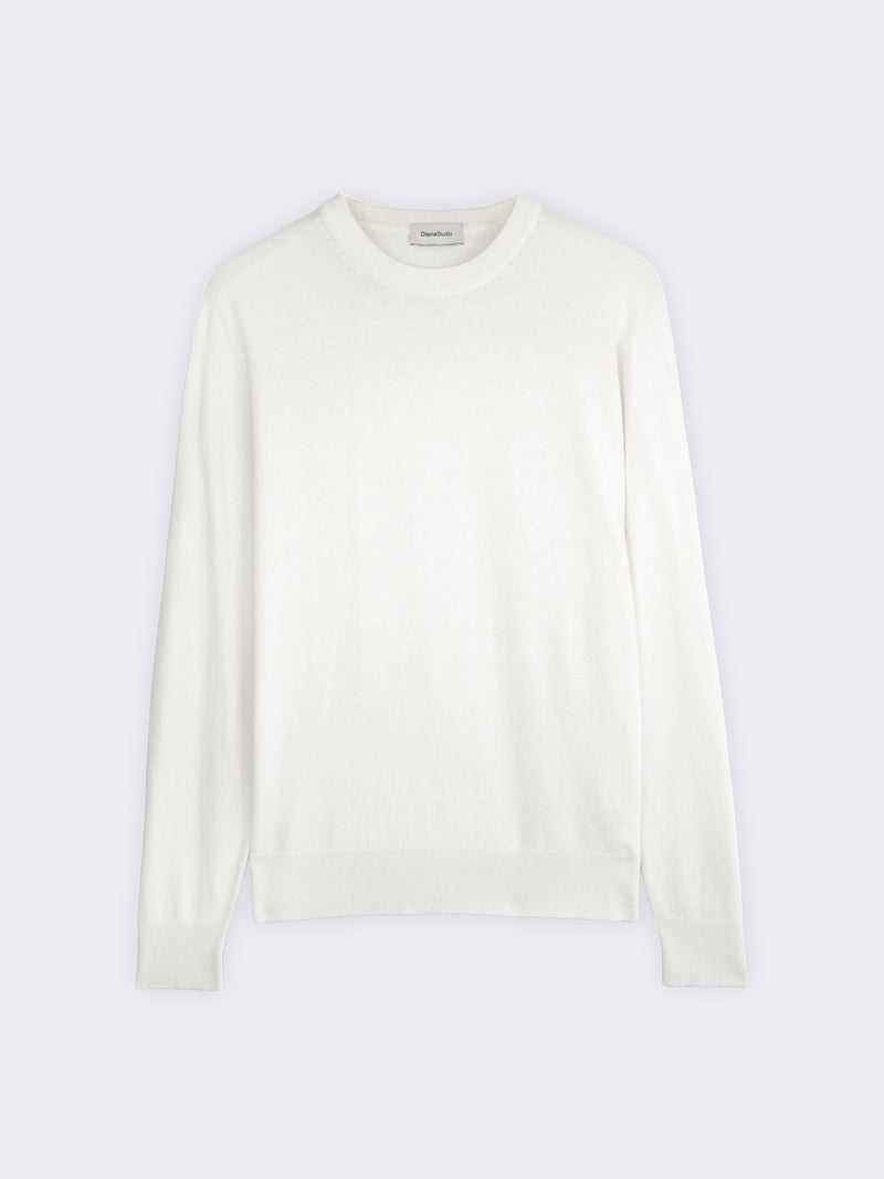 Cotton and Cashmere Crew Neck Sweater