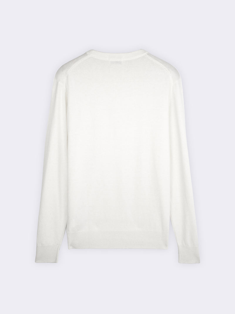 Cotton and Cashmere Crew Neck Sweater