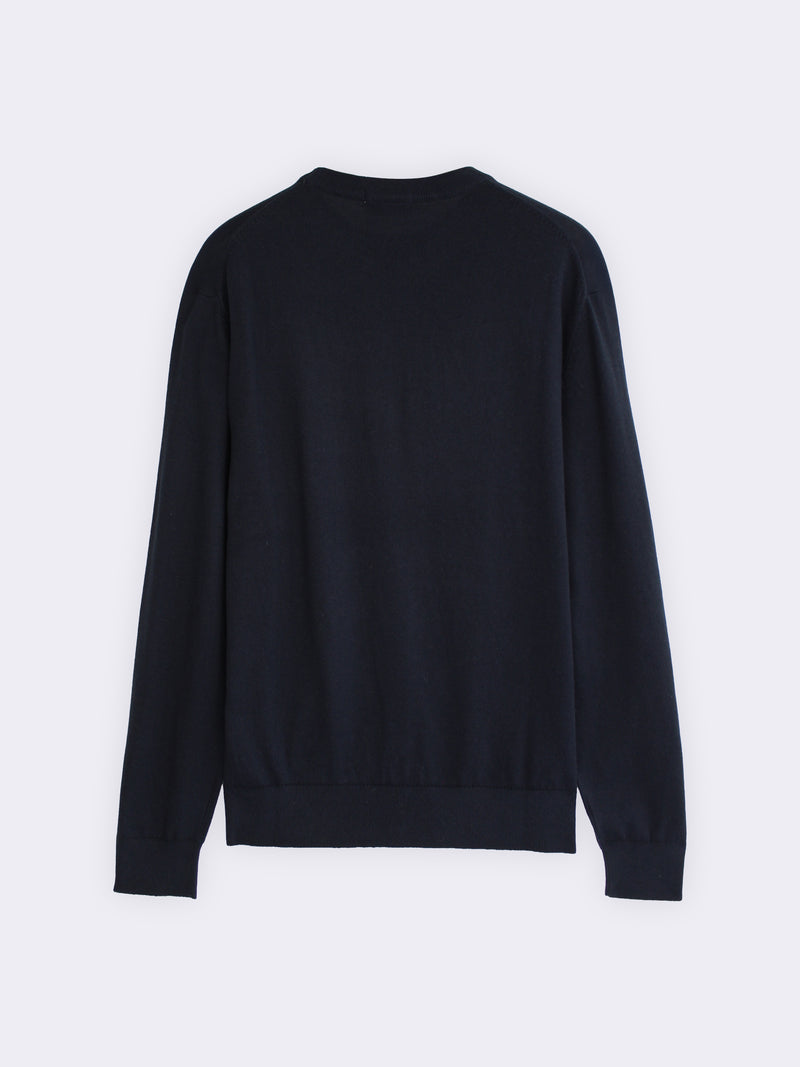 Cotton and Cashmere Crew Neck Sweater