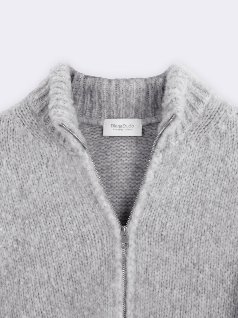 Giacca zip con lavorazione Casentino