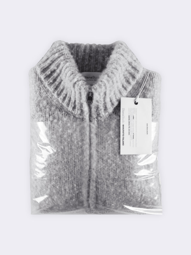 Giacca zip con lavorazione Casentino