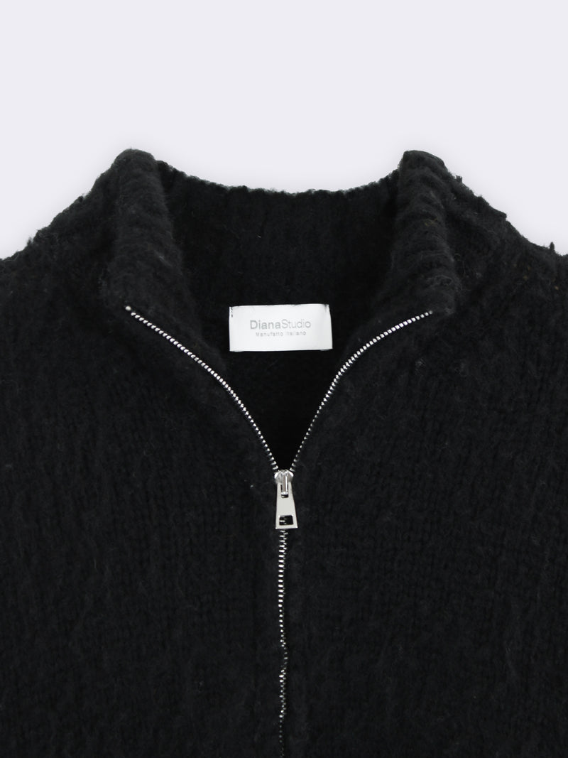 Giacca zip con lavorazione Casentino