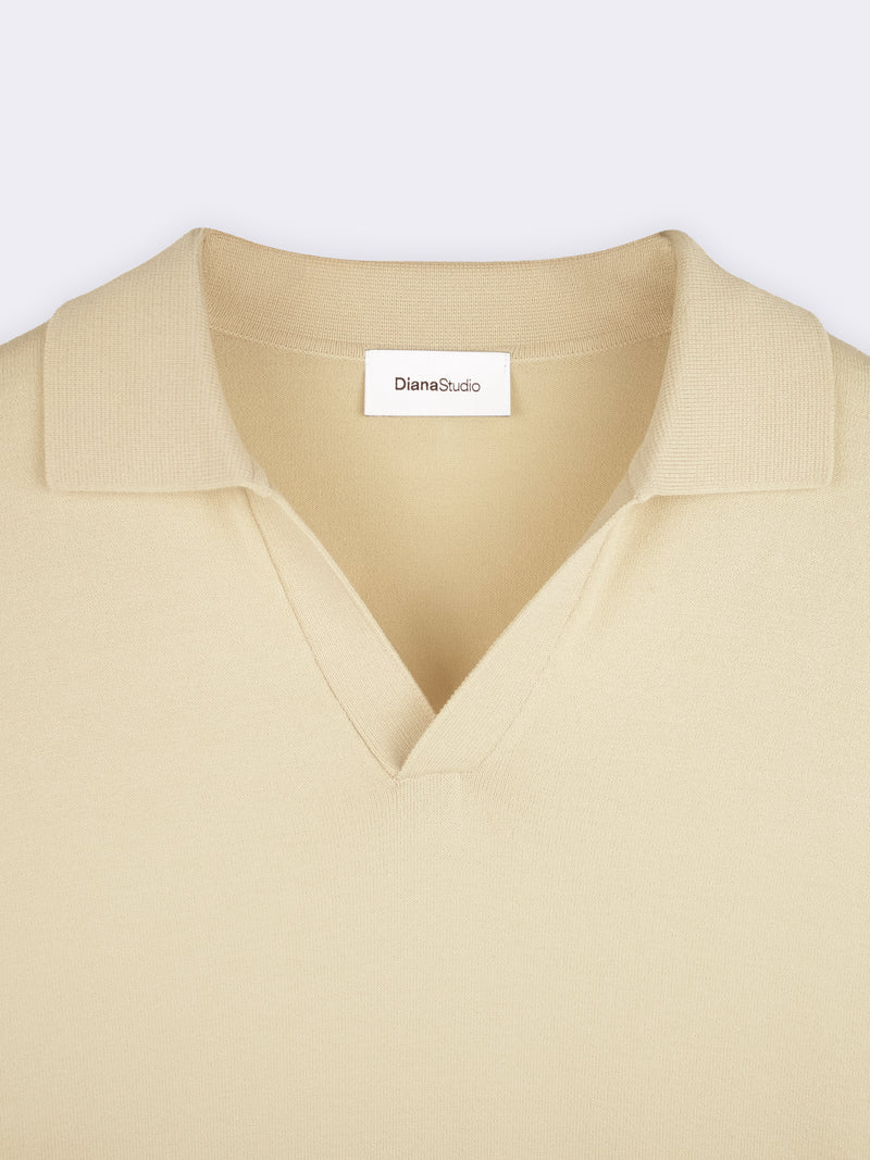 Crêpe viscose polo shirt
