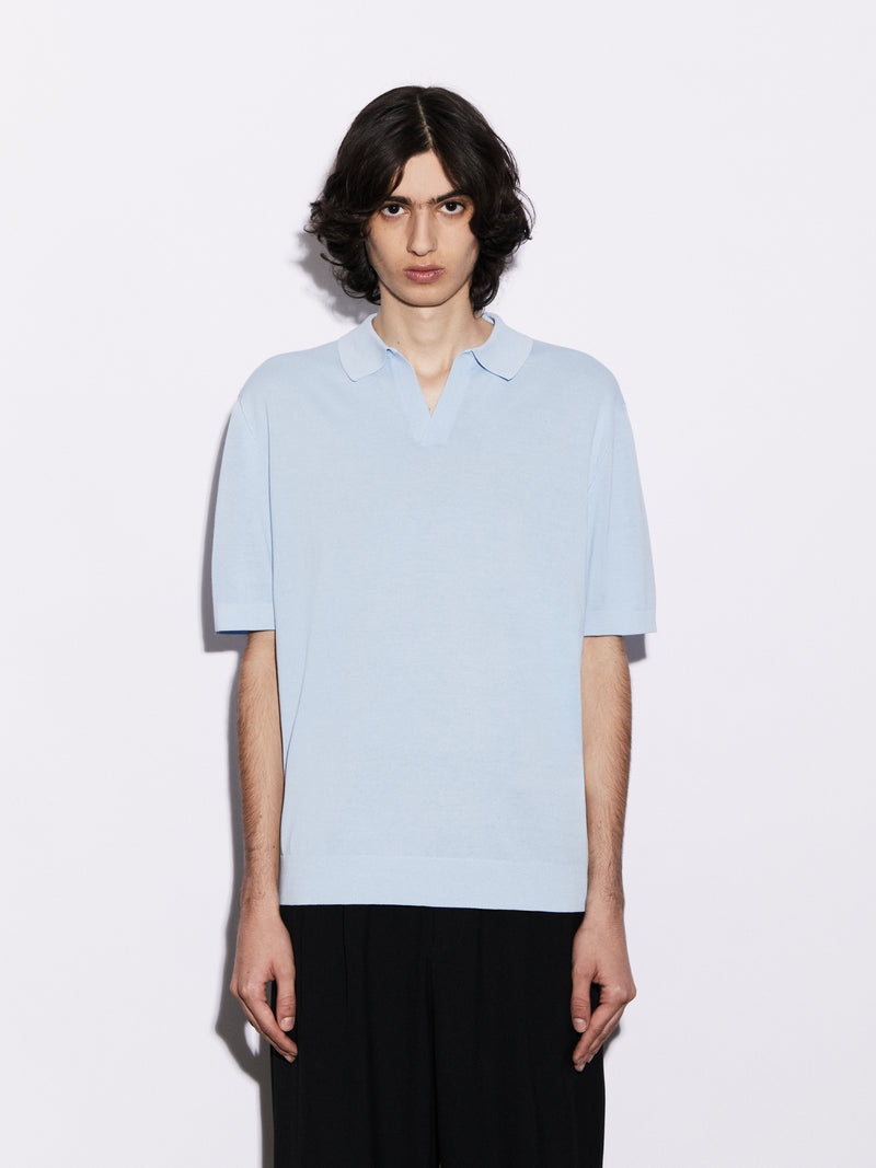 Polo senza bottoni in Cotone Leggero