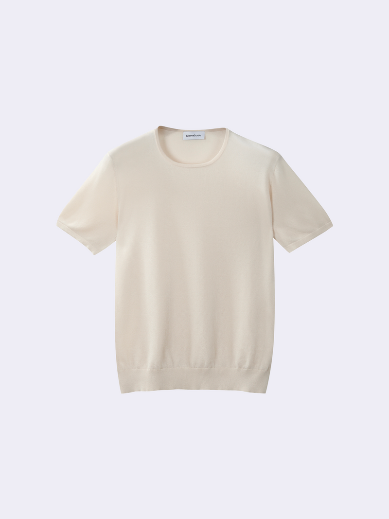 T-shirt in Cotone crêpe con microstruttura