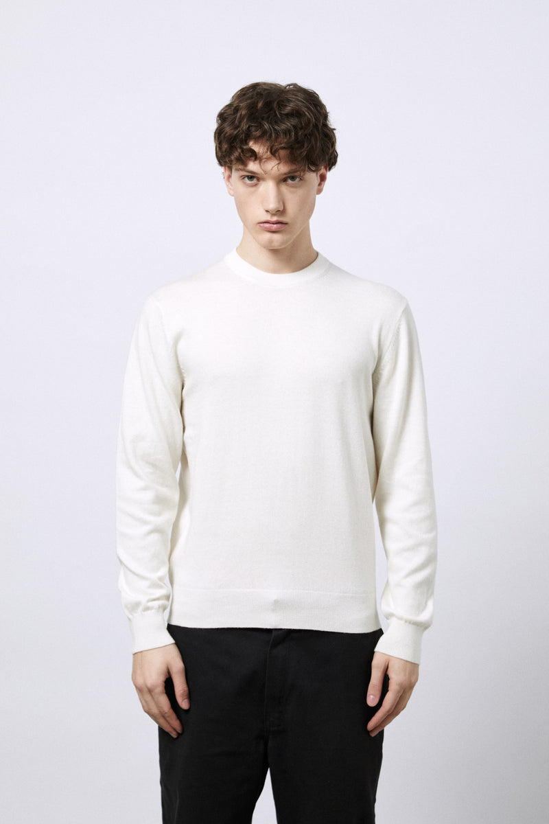 Cotton and Cashmere Crew Neck Sweater