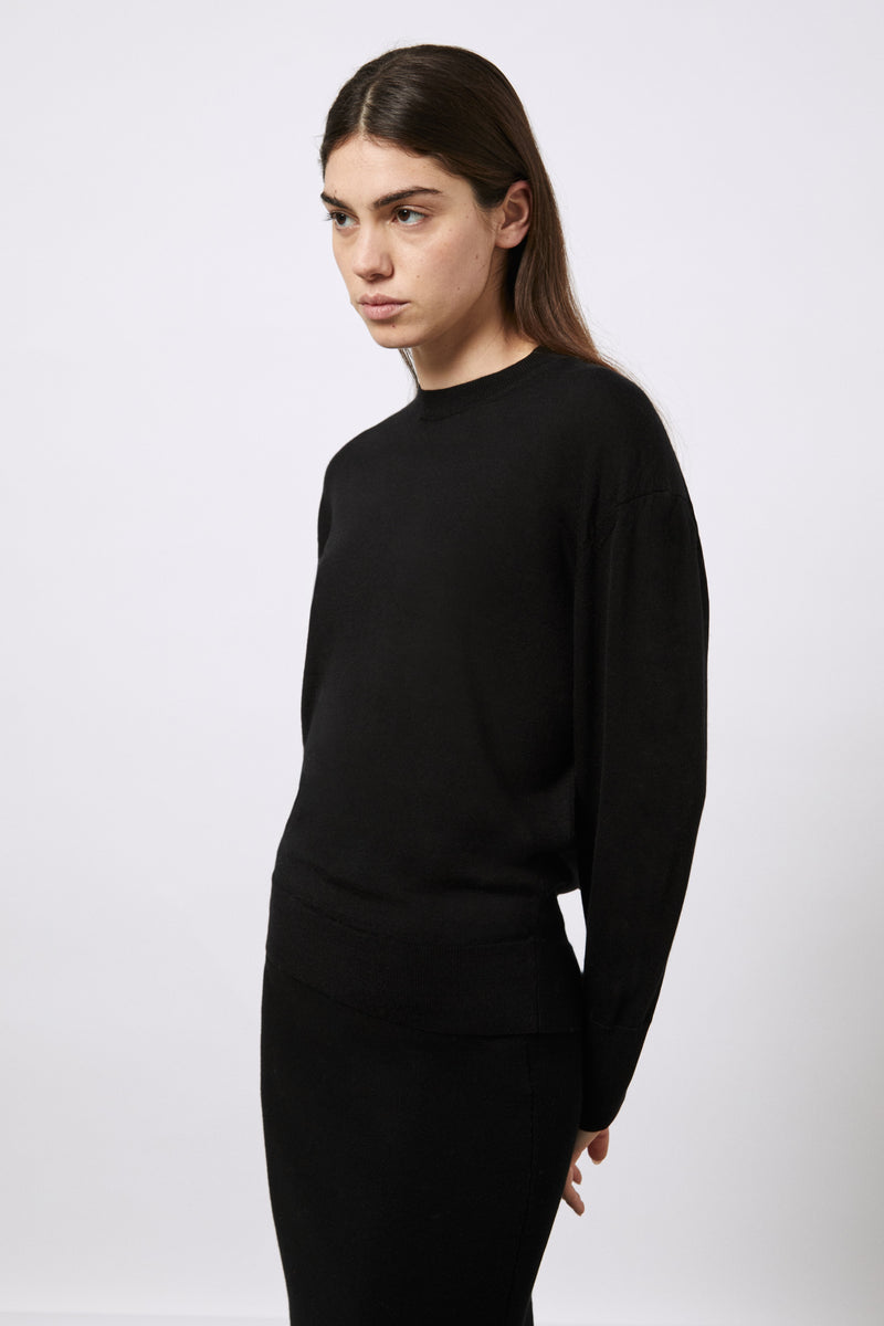 Rundhals-Pullover aus Kaschmir und extrafeiner Merinowolle