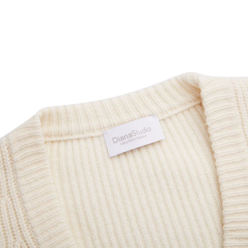 Cardigan basico in maglia perlata
