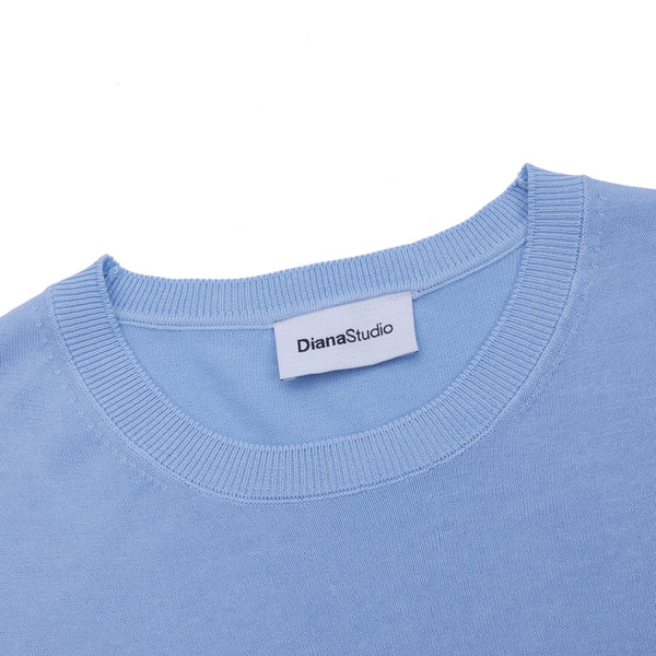 T-Shirt in maglia in Cotone Leggero - Variante Celeste - Immagine 3