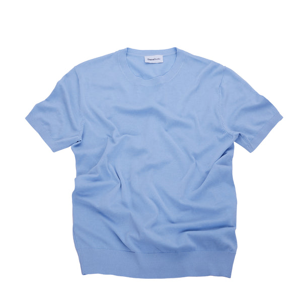T-Shirt in maglia in Cotone Leggero - Variante Celeste - Immagine 6