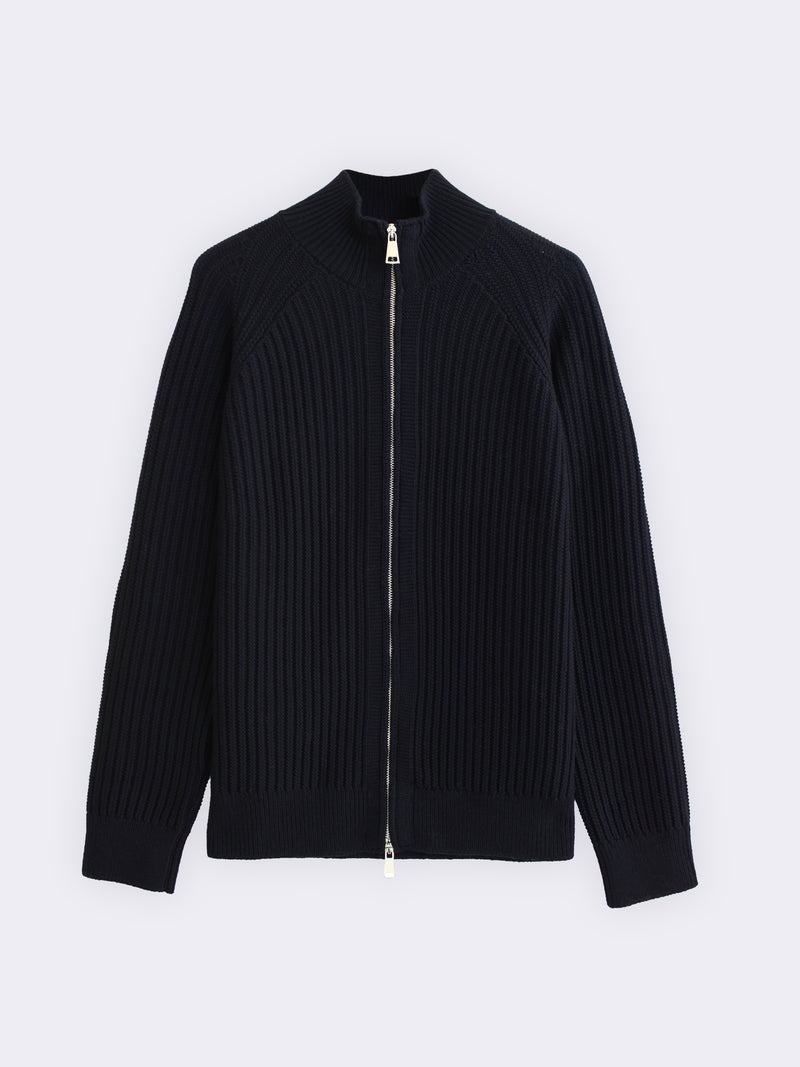 Zip-Jacke aus extrafeiner Merinowolle