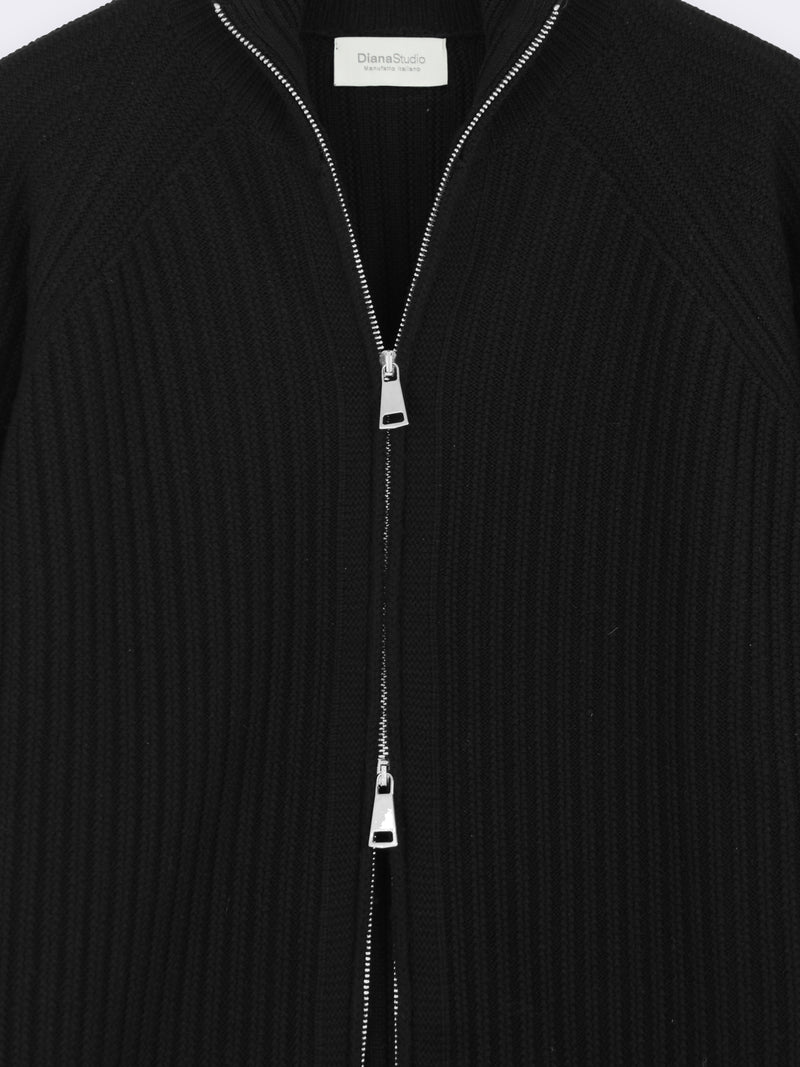Zip-Jacke aus extrafeiner Merinowolle