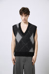 Argyle-Weste aus Superkid-Mohair