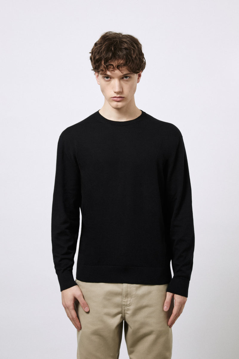 Girocollo in Lana Merino extrafine e Cotone organico