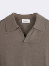 Buttonless polo shirt in extra-fine Merino wool