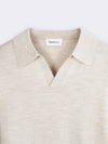 Buttonless polo shirt in extra-fine Merino wool