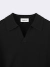 Buttonless polo shirt in extra-fine Merino wool