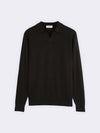 Buttonless polo shirt in extra-fine Merino wool