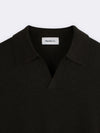 Buttonless polo shirt in extra-fine Merino wool