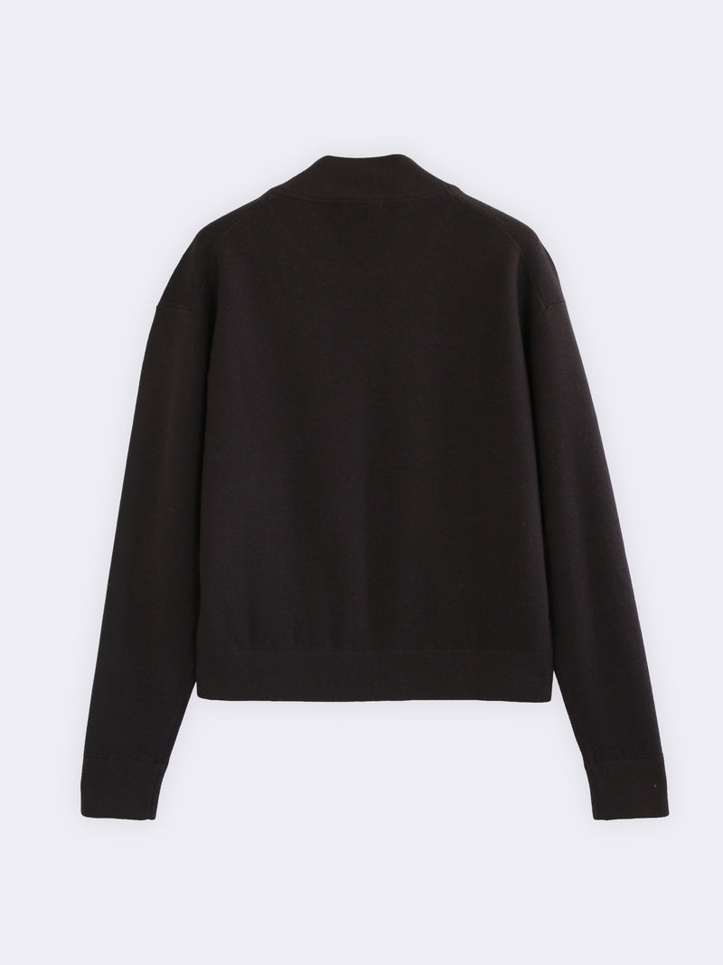 Merino Wool Milano Knit Bomber Jacket