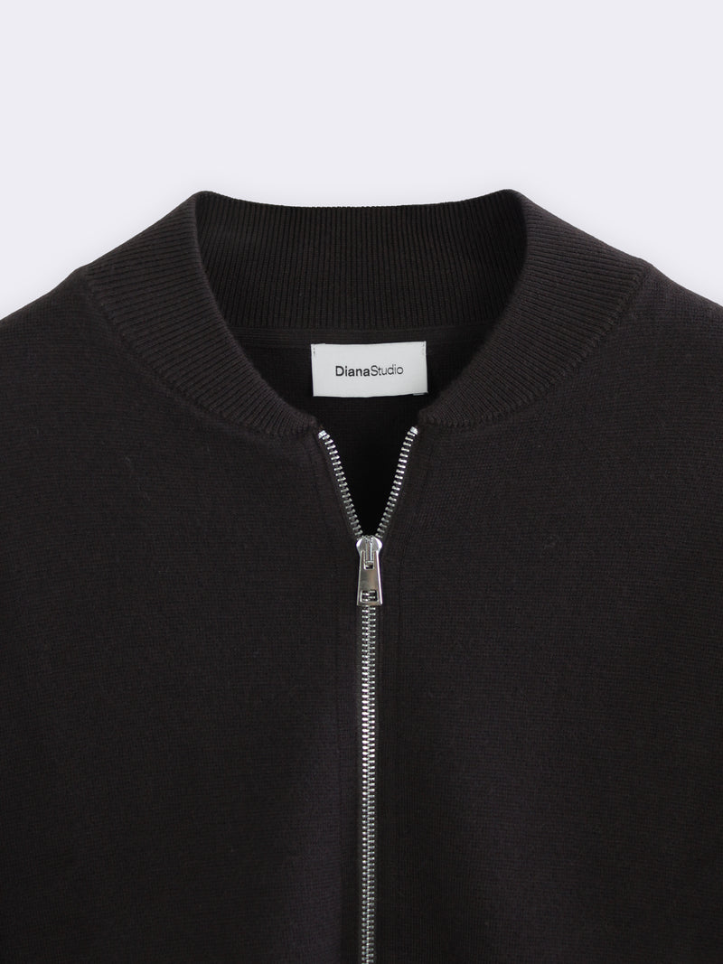 Merino Wool Milano Knit Bomber Jacket