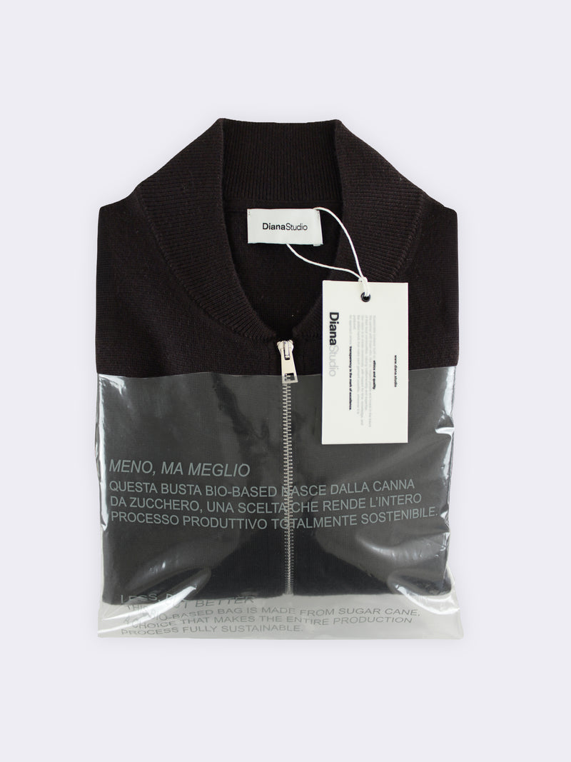 Merino Wool Milano Knit Bomber Jacket