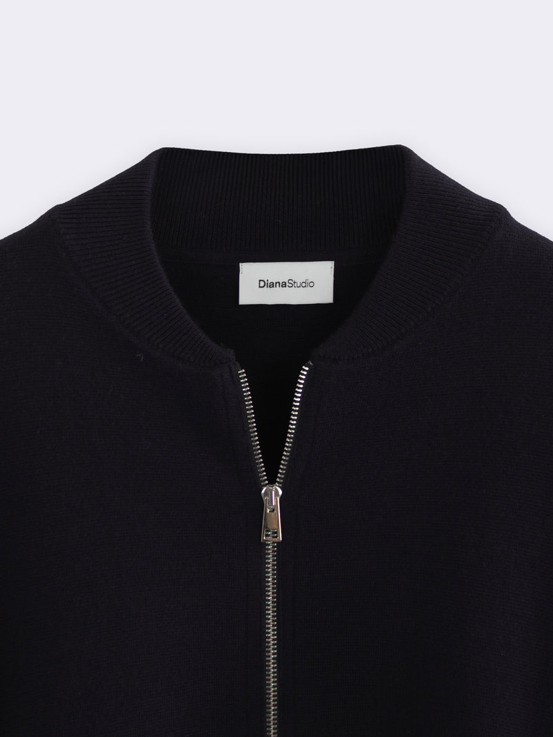 Merino Wool Milano Knit Bomber Jacket
