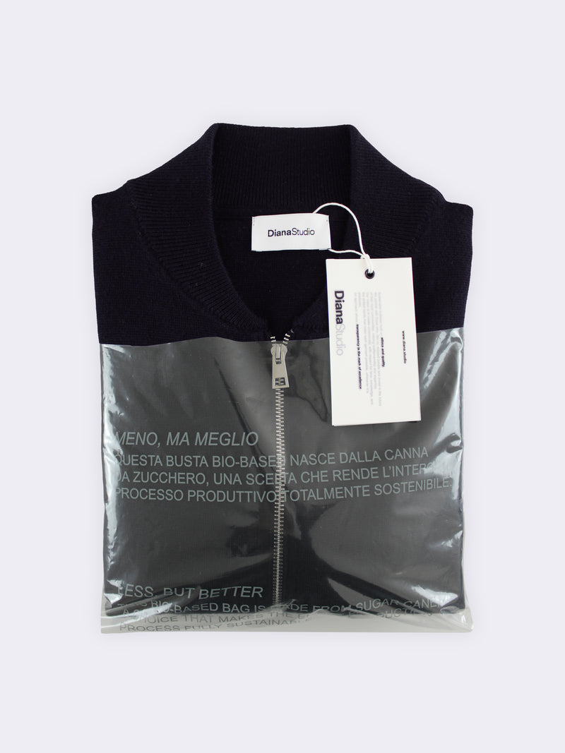 Merino Wool Milano Knit Bomber Jacket