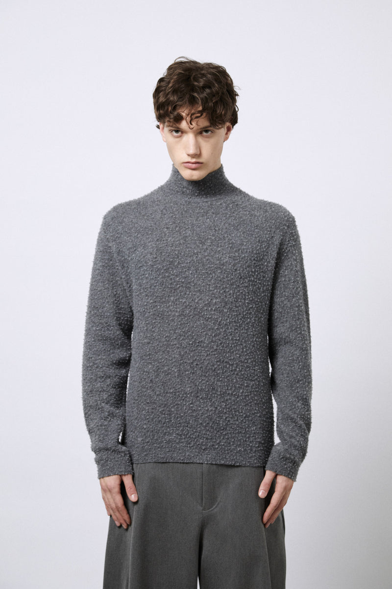Pure Wool Mock Neck Sweater with Casentino Finish