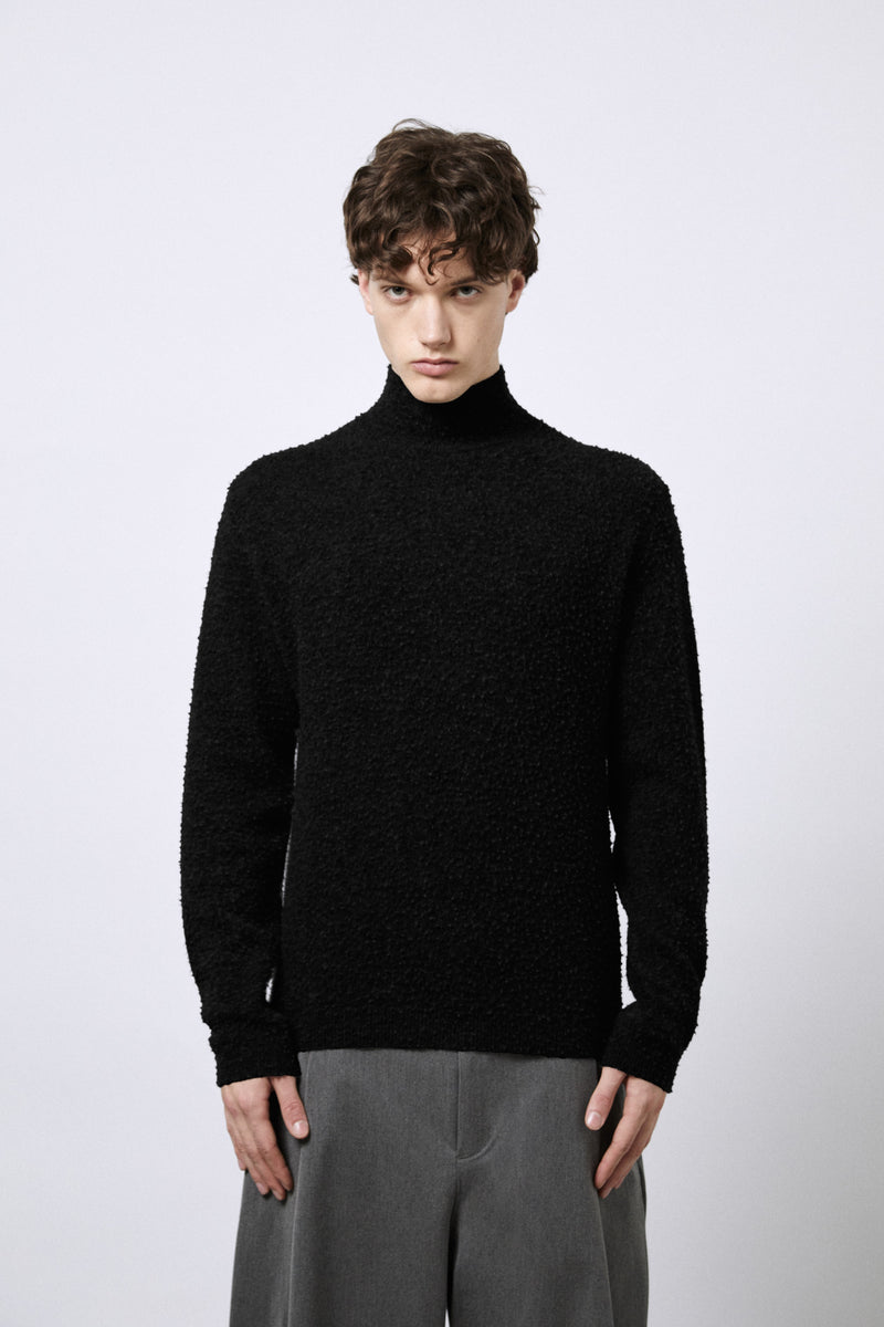 Pure Wool Mock Neck Sweater with Casentino Finish