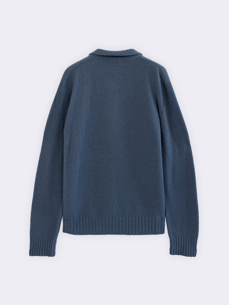 Polo aus Merino-Bouclé-Wolle