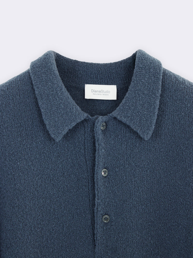 Polo aus Merino-Bouclé-Wolle