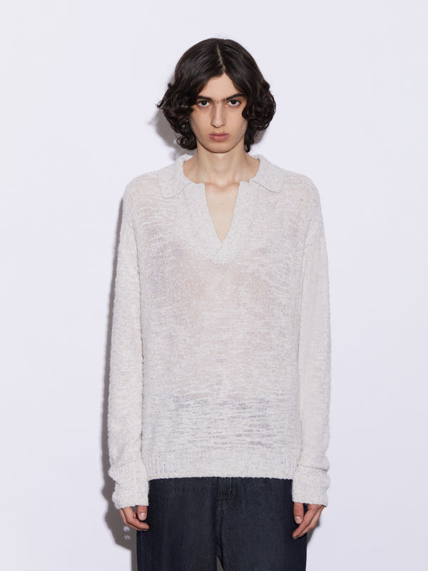 Oversized polo shirt with brushed finish