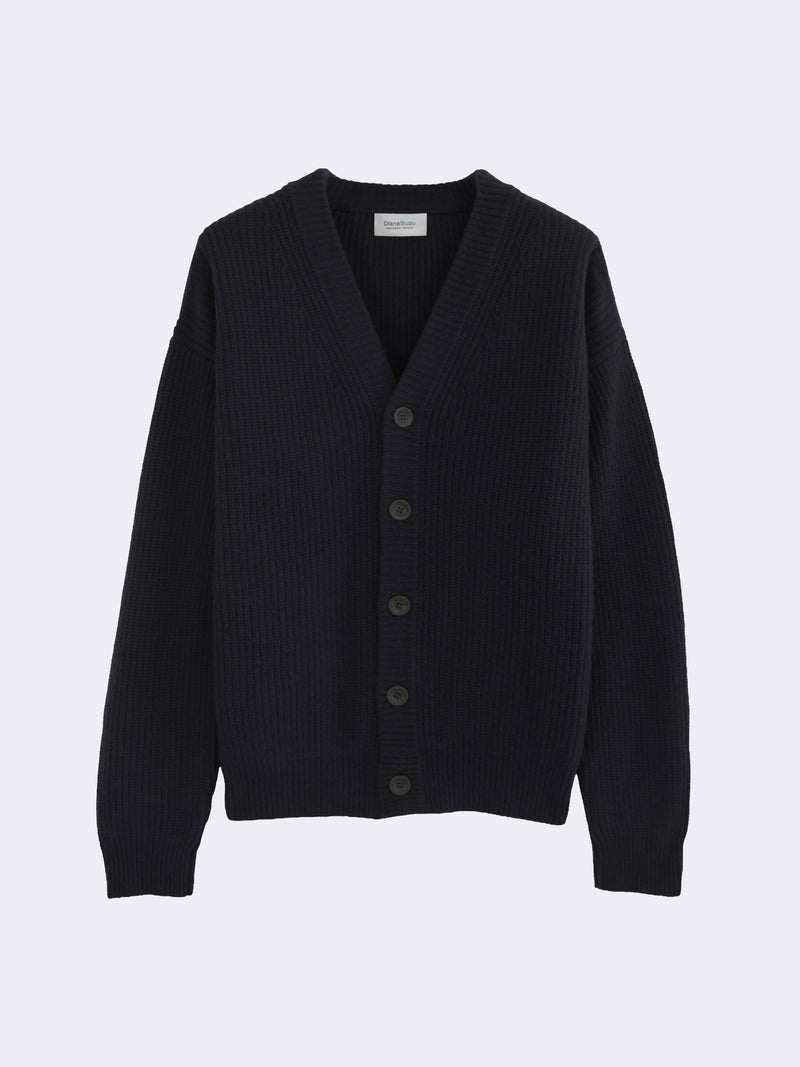 Basic-Cardigan aus Perlenstrick