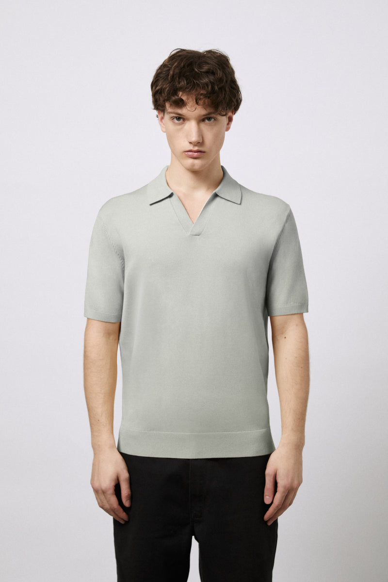 Crêpe viscose polo shirt