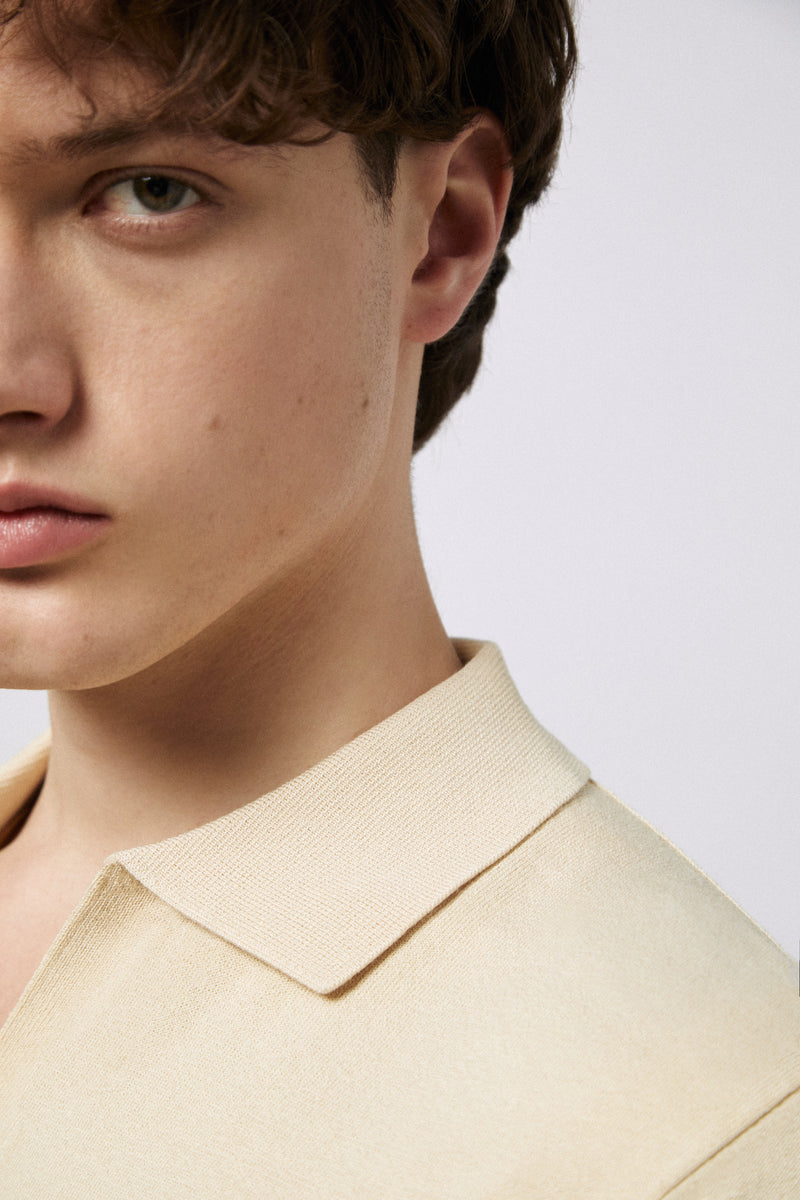 Crêpe viscose polo shirt