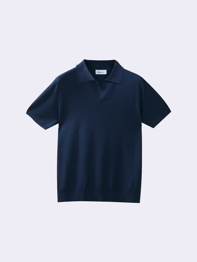 Polo senza bottoni in Cotone leggero con struttura