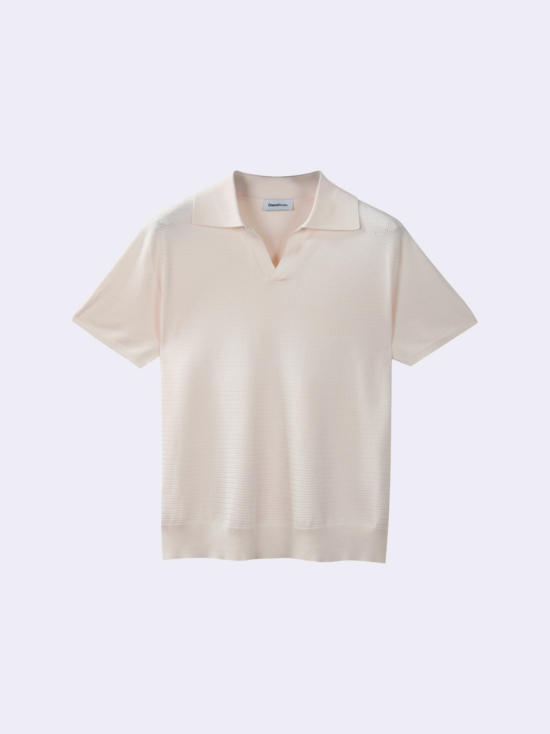 Polo senza bottoni in Cotone leggero con struttura