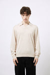 Buttonless polo shirt in extra-fine Merino wool