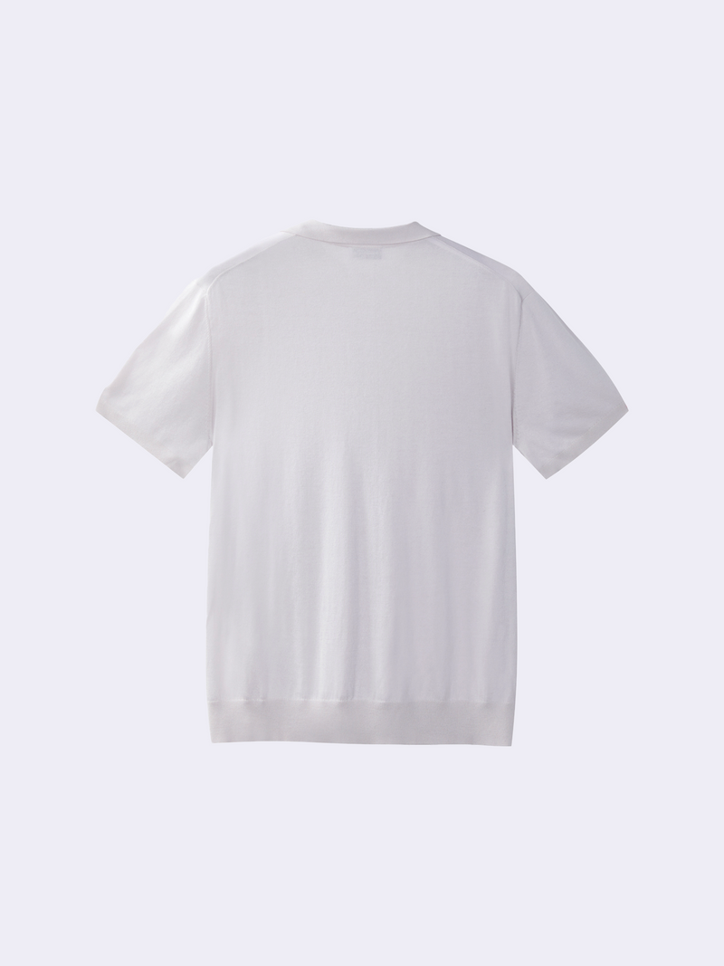 Polo con scollo a V in Cotone e Seta
