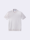 Polo con scollo a V in Cotone e Seta
