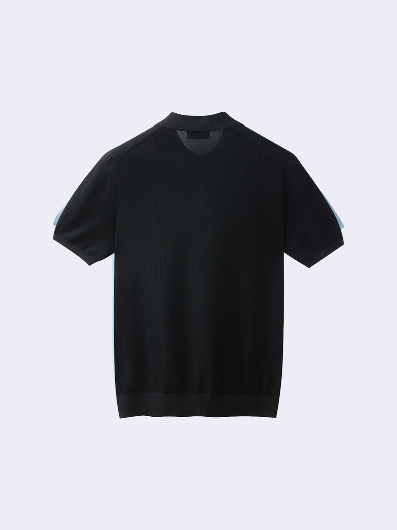 Polo in Cotone crêpe con microstruttura
