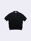 Polo in Cotone crêpe con microstruttura
