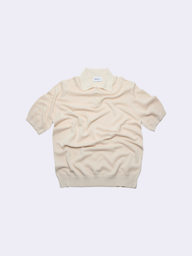 Polo in Cotone crêpe con microstruttura