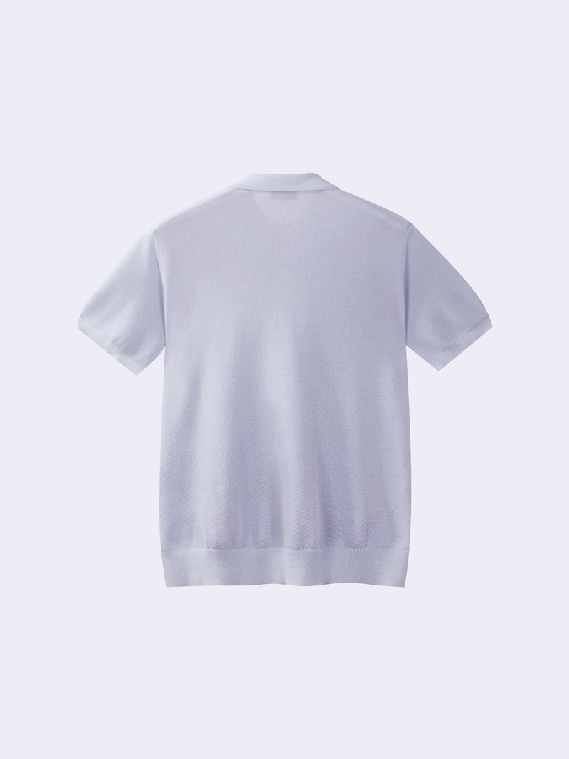 Polo in Cotone crêpe con microstruttura