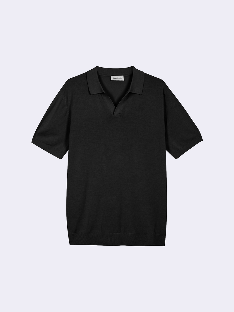 Polo senza bottoni in puro Lino