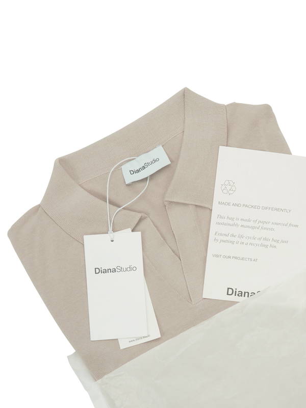 Polo senza bottoni a Maniche Lunghe in Cotone Leggero