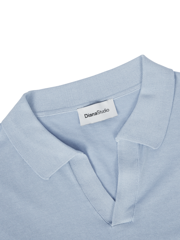 Polo senza bottoni a Maniche Lunghe in Cotone Leggero