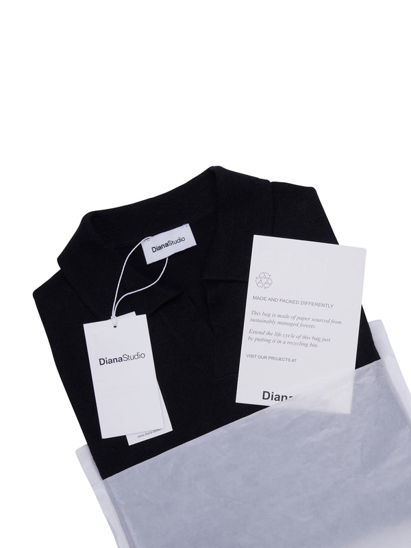 Polo senza bottoni in Cotone Leggero