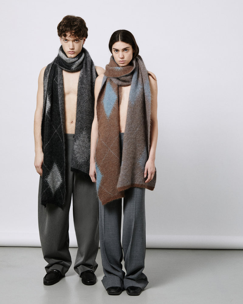 Schal im Argyle-Muster aus Superkid Mohair